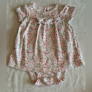 Carter's Baby Girl Pink and Green Floral bodysuit dress 0-3 months